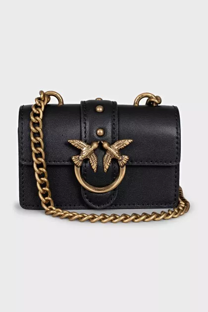 Black leather mini bag