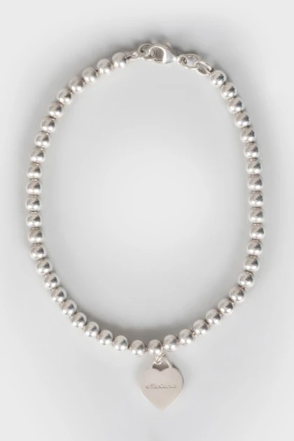 Серебряный браслет с сердечком