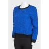 Sweatshirt text print blue