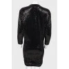 Black midi sequins dress