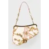 Сумка Dior Gold/Pink Embroidered Satin Limited Edition 0226 Mini Saddle Bag