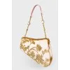 Сумка Dior Gold/Pink Embroidered Satin Limited Edition 0226 Mini Saddle Bag
