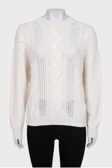 White knitted sweater