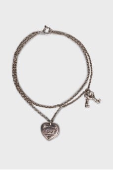 Double Silver Heart Bracelet