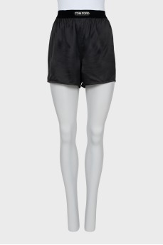 Black silk shorts