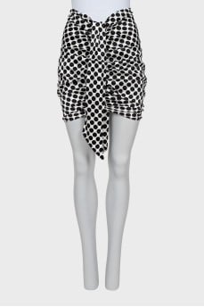 Polka dot draped skirt