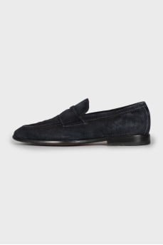 Men's blue suede loafers