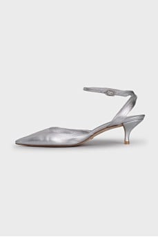 Silver leather shoes