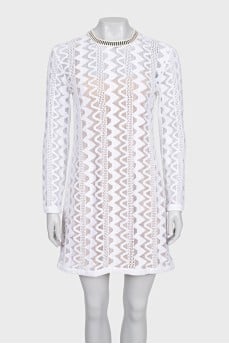 Knitted dress with a relief pattern