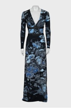 Bodycon Dress with Metallic Flower