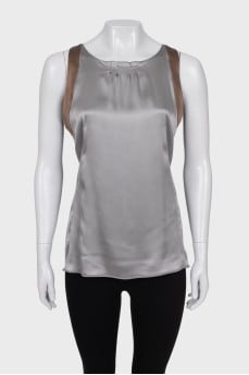 Silk T-shirt in gray