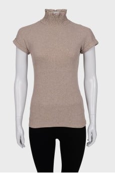 T-shirt with silk collar