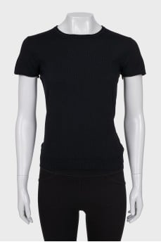 Black Slim Fit Wool T-Shirt