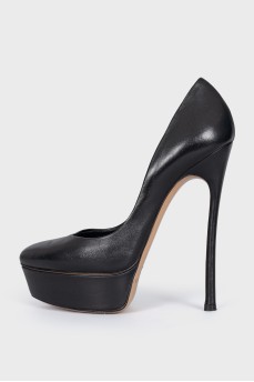 Black leather shoes