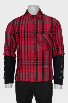 Men's checkered shirt with pockets