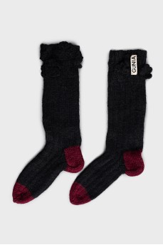 Black knitted socks
