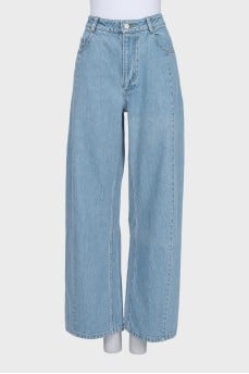 Light blue wide-leg jeans