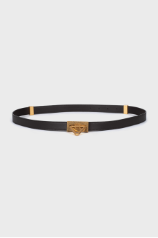 Dark brown leather belt