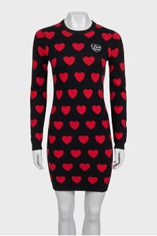 Heart Print Bodycon Dress