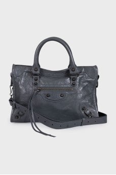 Gray leather bag Le City