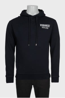 Men's black hoodie with logo