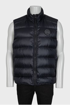Men's down vest with a zipper