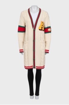 Long wool cardigan