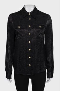 Straight shirt with gold buttons
