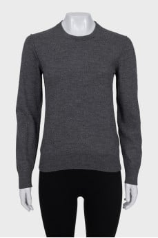Wool jumper with a round neck