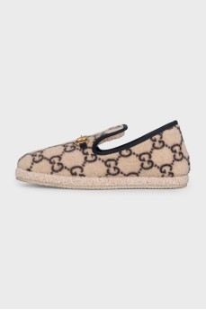 Insulated ballet flats with a signature monogram