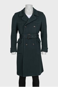 Men's striped wool coat