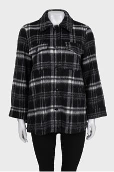 Cropped plaid coat