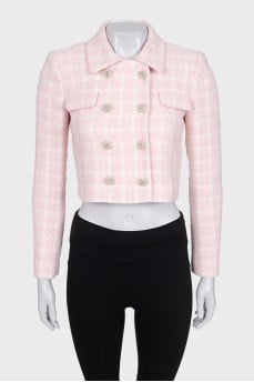 Cropped jacket with accent buttons