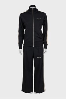 Sports black suit with stripes