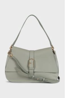 Olive leather shoulder bag