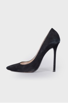 Suede black boats