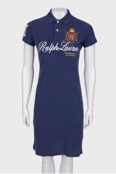 Polo dress with embroidered logo