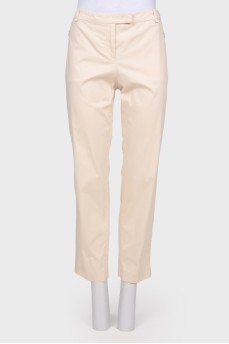 Beige straight cut pants