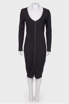 Dress with a zipper on the front