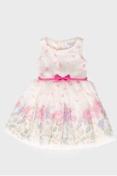 Children's dress with a lush hem