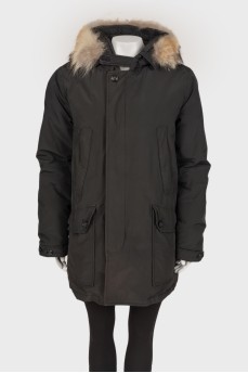 Men's black down jacket