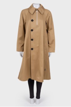 Mustard single-breasted trench coat