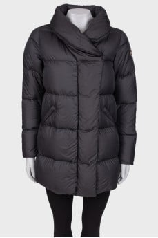 Black quilted down jacket