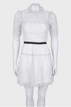Black polka dot dress with tag