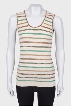 Striped wool top