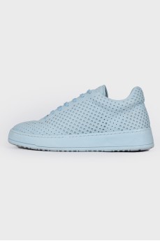 Light blue perforated sneakers