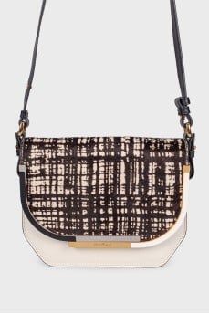 Black and white bag with pony skin