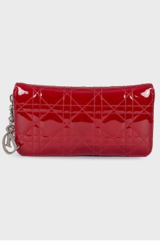 Lacquered red wallet
