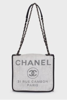 Bag Grey Raffia Deauville Messenger