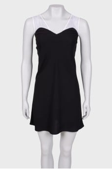 Dress with lace inserts